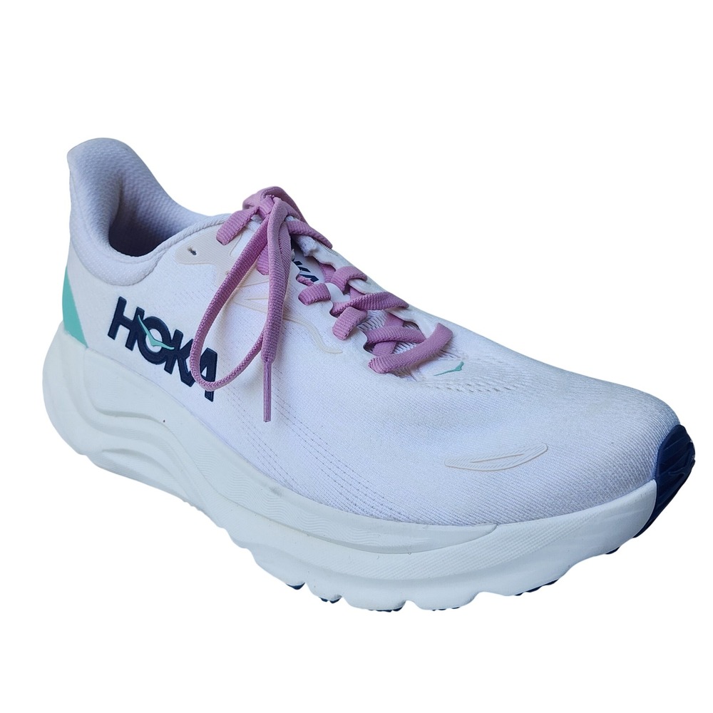 Hoka One One Arahi 8 Women Running Shoes White Teal Pink 8B Low Top Sneakers - Picture 4 of 9